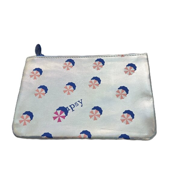 Ipsy Beach Umbrella Silver Cosmetic Bag - Picture 1 of 5